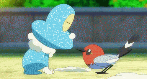 Froakie and Fletchling anime fight gif